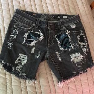 Black Miss Me Jean Shorts 30